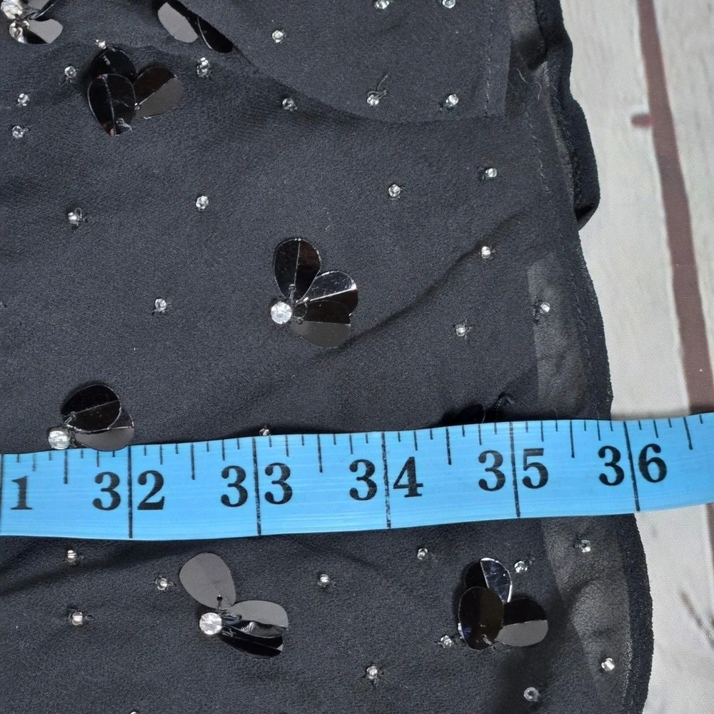 J. Crew Collection Black Sequin Crystal Embellished Slip Dress Size 8‎